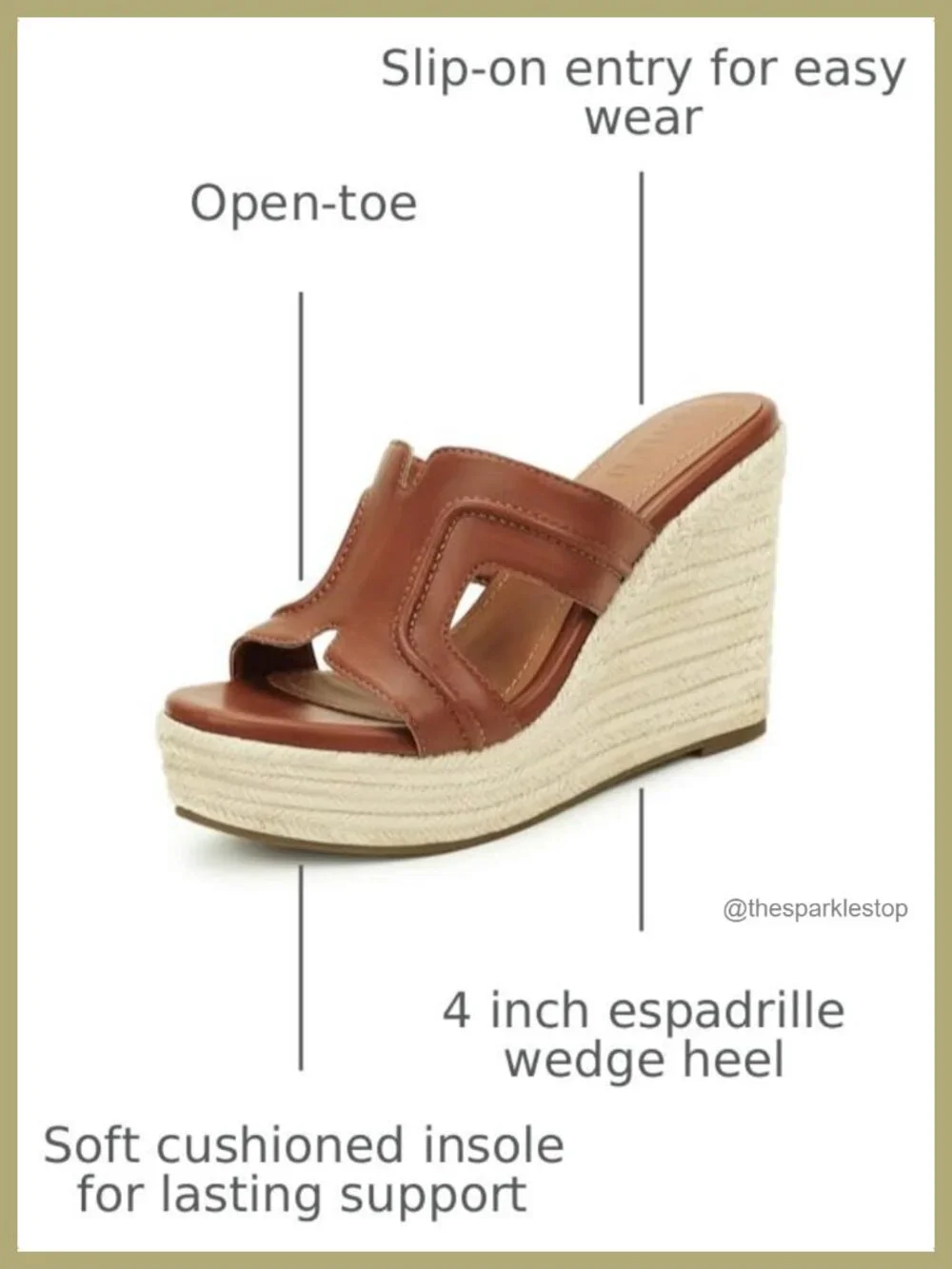 Wedge Sandals for Women Platform Espadrille Slides Slip On Open Toe H-Strap